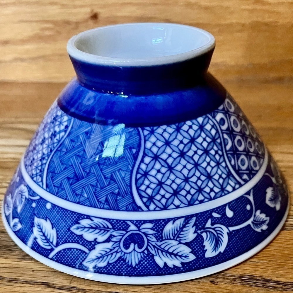 VTG Ardco Dallas Japan Blue & White Porcelain Footed Rice Bowl Chinoiserie Decor - Picture 2 of 11
